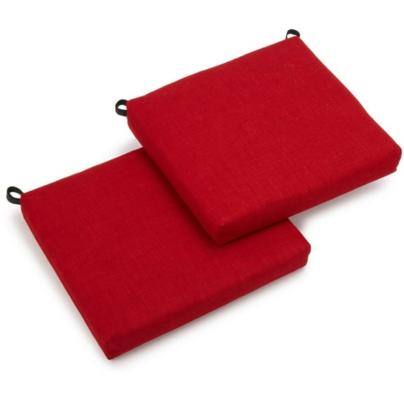 20-inch by 19-inch Spun Polyester Chair Cushion (Set of Two)-Color:Papprika