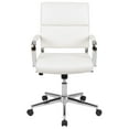 thumbnail image 6 of Emma + Oliver Mid-Back White LeatherSoft Contemporary Panel Executive Swivel Office Chair, 6 of 13