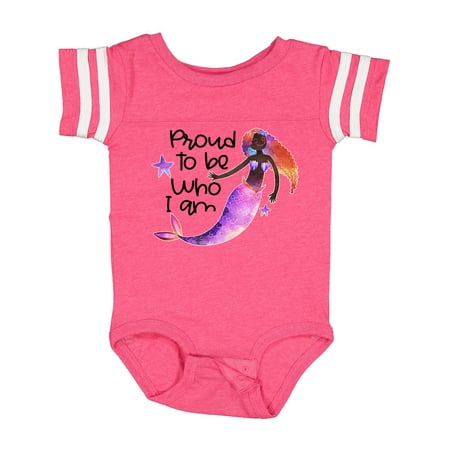 

Inktastic Black History Month Proud to Be Who I Am Mermaid Gift Baby Boy or Baby Girl Bodysuit