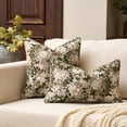 thumbnail image 3 of SUSIELADY Floral Throw Pillow Cover 20 x 12 Inches – Vintage Chenille Rectangular Throw Pillow Cover, Soft Decorative Farmhouse Accent for Couch Sofa Living Room Bedroom, 1 Piece, Green, 3 of 6