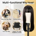 thumbnail image 3 of Klvied Support de Mannequin de Perruque Renforcé avec Tête, Double Usage 22 Pouces Présentoir de Tête de Perruque en Toile, Pince Réglable Support de Perruque, Ensemble de Tête de Manukin pour Cosmétologie Coiffure, 3 of 8