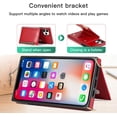 thumbnail image 4 of Compatible with iPhone 12 Pro Max Wallet Case with Crossbody Neck Strap Lanyard Purse Handbag Shoulder Strap Cover with PU Leather Credit ID Card Holder Kickstand Stand Protection Case 6.7" Red, 4 of 15