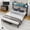 Light Gray, variant on Anyhave Queen Size Bed Frame with Headboard, Metal Platform Bed with LED Lights and Charging Station, Under Bed Storage, No Box Spring Needed, Drak Gray