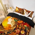 thumbnail image 2 of spefrowx Vintage Girl Princess Bedding for Women, Paisley Boho Folk Flower Duvet Cover Full, Black Reversible, 3pcs, 1 Duvet Cover and 2 Pillowcases, 2 of 6