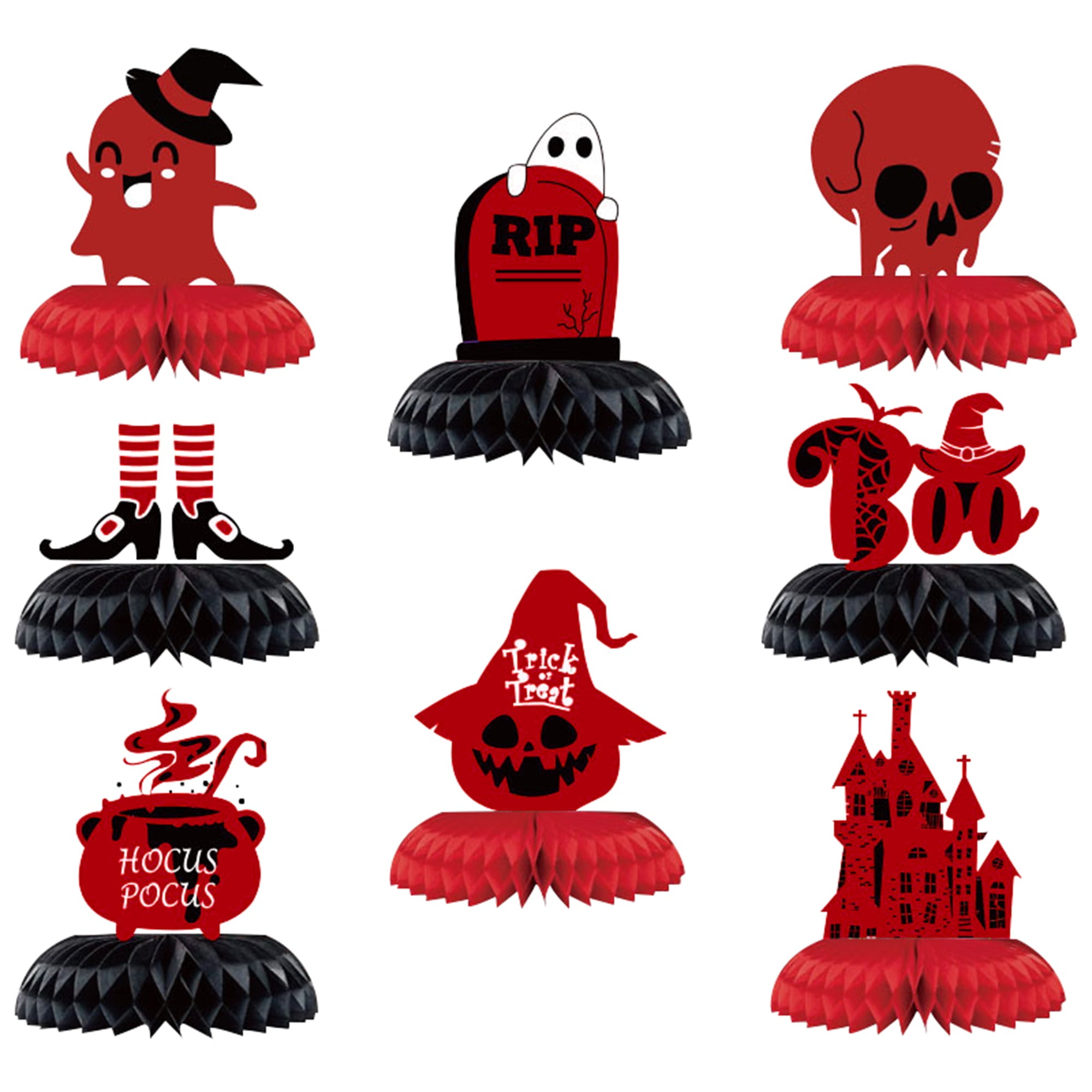 Polinkety 8Pcs Halloween Centerpieces Paper Tabletop, 3D Ghost Topper