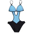 thumbnail image 3 of BKQCNKM One Piece Swimsuit Women Swimsuit Women Womens Swimsuits Plus Size Swimsuit For Women Womens One Piece Swimsuits Women Swimsuits High Cut Adjustable Bathing Suit For Women, Blue, S, 3 of 8