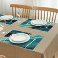 thumbnail image 3 of Blue and Gold Marble Sparkle Waves Pattern Summer Placemats Table Placemats Set Of 4-Linen Kitchen Washable Placemats Table Mats 11.8"x17.7" Non-Slip Heat Resistant, 3 of 6
