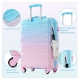 thumbnail image 3 of Luggage Set of 3, 20-inch with USB Port, Airline Certified Carry-on Luggage , +PC Hard Shell Luggage with Spinner Wheels, light blue and pink, 3 of 9