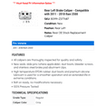 thumbnail image 2 of Rear Left Brake Caliper - Compatible with 2011 - 2018 Ram 2500 2012 2013 2014 2015 2016 2017, 2 of 2