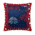 thumbnail image 2 of 4th of July Patriotic Throw Pillow Cover, 18x18 Inch Red White Blue Stars & Fireworks Design, Square Cushion Case for Sofa, Couch and Bed, 2 of 7