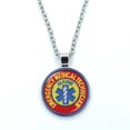 thumbnail image 1 of Collar con colgante de logotipo de símbolo paramédico de técnico médico de emergencia, cúpula de cristal, cabujón, estrella de la Vida Azul, señal EMT, regalo de joyería, 1 of 4