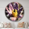 thumbnail image 4 of Designart 'Purple Flower with Yellow Stigma' Traditional wall clock, 4 of 4