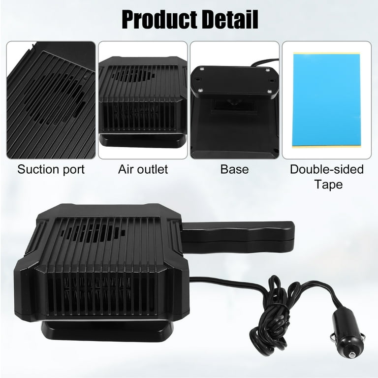 1 Set Car Heater 12V 120W Portable Car Windshield Defroster Demister Black