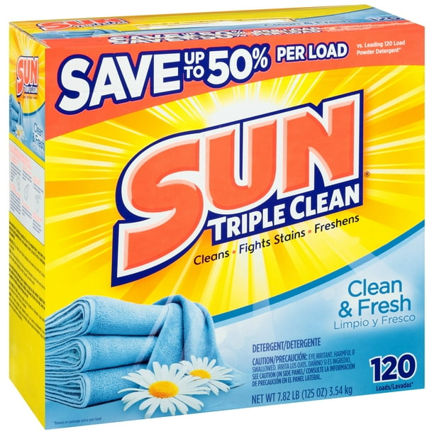 Sun Clean & Fresh Powder Laundry Detergent,120 Loads 125 oz. Box