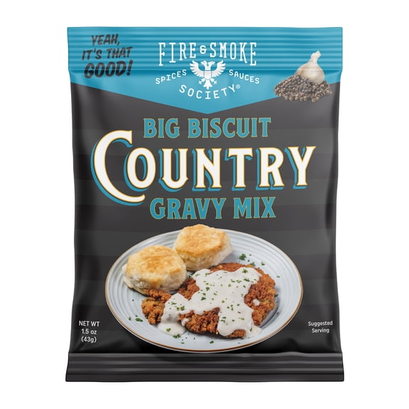 Fire & Smoke Society Big Biscuit Country Gravy Mix | Gravy Mix Packets | 1.5 oz (12-Pack)