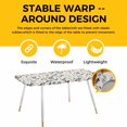 thumbnail image 4 of Grey Blue Botanical Table Cloths for 8 Foot Rectangle Tables, Rustic Country Spring Floral Summer Leaf Patio Waterproof Elastic Fitted Tablecloths, Washable Rectangular Table Cover for Camping, 4 of 8