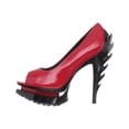 thumbnail image 2 of Flame-21 Open Toe 5" Heel & Tractor Outsole Pump: Red Patent 7, 2 of 2