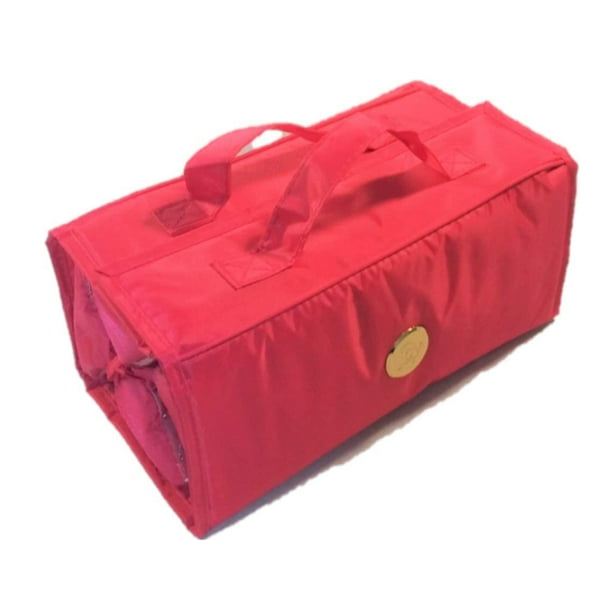 Joy Mangano Medium Better Beauty Case Rollup Organizer Pink