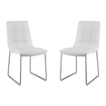 thumbnail image 2 of Casabianca Home Leandro Set of 2 Polyurethane Leather Dining Chairs - White, 2 of 5