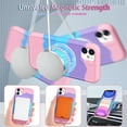 thumbnail image 4 of Allyechgroup Magsafe Compatible Phone Case for Apple iPhone 11, Ring Holder Kickstand Liquid Silicone Anti-Scratch Dust-Proof Drop Protection Case for Women Girls Men, Colorful Pink, 4 of 7