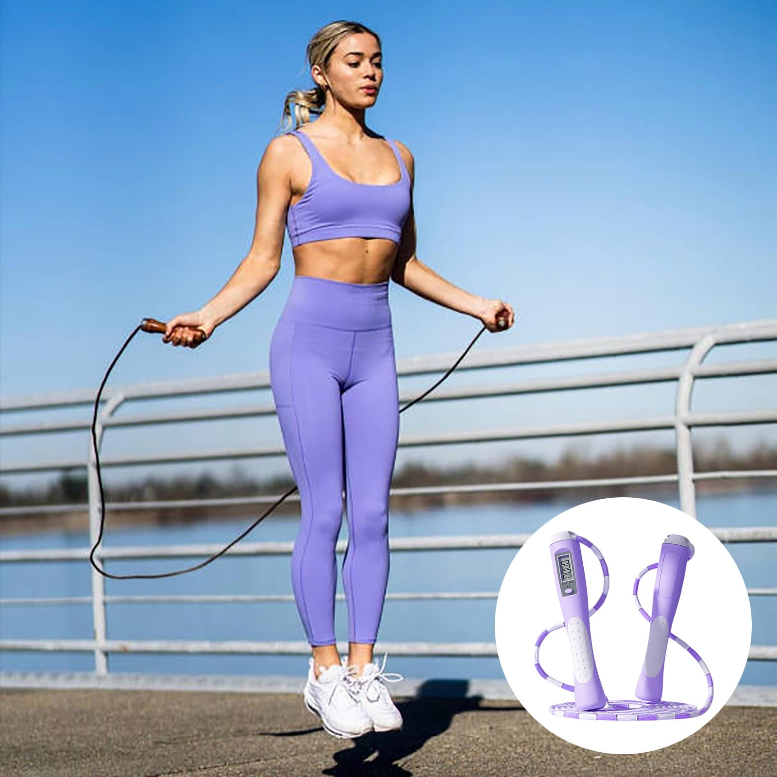 Digital Counting Jump Rope Adjustable Smart Skipping Rope with Counter for Fitness,Workout Boxing High-Speed Tangle-Free Exercise Rope for Men,Women, Kids for Home Gym Cardio Training(110In)