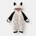 thumbnail image 3 of Coerni Toddler First Birthday Jumpsuit Fuzzy Warm Sherpa Bed Onesie Baby Cute Animal Halloween Rompe𝐫 Soft Bear Hooded Clothes, 3 of 5