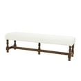 thumbnail image 6 of DecMode Fabric Bench with Brown Traditional Wood Turned Legs, Cream, 6 of 10