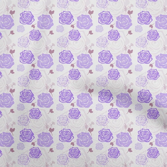 oneOone Cotton Silk Violet Fabric Floral Craft Projects Decor Fabric Printed By The Yard 42 Inch Wide