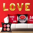 thumbnail image 3 of Valentines Day Decoration Pillow Covers 18x18 Inch Set of 4 Black Red Heart Love Quotes Words Throw Pillow Cases Cotton Linen February 14 You N Me World Kiss Day Home Decor Cushion Cover, 3 of 6