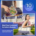 thumbnail image 2 of Sorbus Rectangular Glass Meal Prep Containers Set of 10 with Airtight Lids (20pcs), 2 of 7