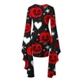 thumbnail image 5 of Women's Halloween Magic Long Sleeve Ladies Pumpkin Costume with Round Neck Swing Dress Red L, 5 of 5