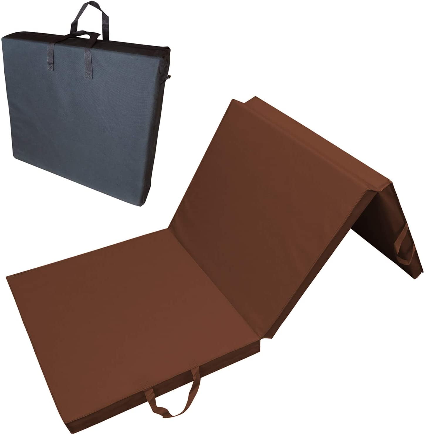 SK DEPOT 2" Thick TriFold Folding Exercise Gym Mat with Carrying Handles, Gymnastics and Home