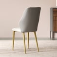 thumbnail image 3 of Set of 2 Modern Dining Chairs with PU Leather Seats, Gold-Plated Carbon Steel Legs and Ergonomic Backrest for Kitchen, Dining Room, Living Room Use, 3 of 9