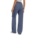 thumbnail image 4 of WTOBBY Women's Cargo Pants High Waisted Wide Leg Streetwear Casual Trousers with Functional Pockets for Durable Outdoor and Everyday Use ,Royal Blue M, 4 of 4