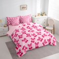 thumbnail image 3 of Homewish Sweet Cherry Bowtie 7-Piece Twin Bedding Sets,Cute Ribbon Bowknot Bedding Comforter Set,Pink Bow Tie Sheet Sets For Girl Kids,Breathable Home Decor Reversible, 3 of 8