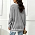 thumbnail image 6 of Tqcoqu Plus Size Button Front Cardigan for Women, Contrast Trim Loose Fit Long Sleeve Knit V Neck Sweater Coat with Pockets, 6 of 6