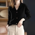 thumbnail image 3 of Gytharion Sweaters for Women Soft Comfy Button Down Shirts Fashion Solid Casual Long Sleeve Knitted Blouses, 3 of 7