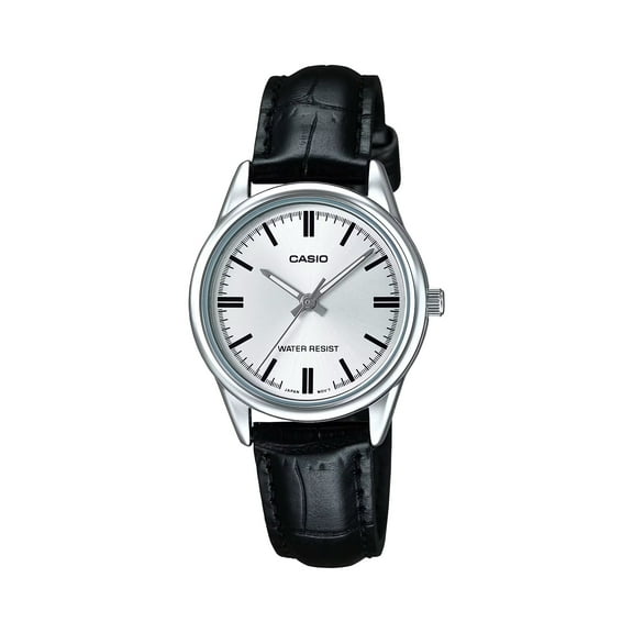 Casio Women’s Silver Dial Leather Analog Watch - LTP-V005L-7AUDF