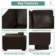 thumbnail image 5 of Freya Contemporary Oversized Genuine Leather Sofa by Naomi Home-Color:Espresso, 5 of 12