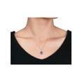 thumbnail image 3 of 2.30 Carat (Ctw) Amethyst & Tanzanite Halo Pendant Necklace in Sterling Silver with Chain for Women, 3 of 5