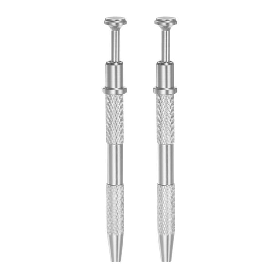 Uxcell 2Pcs 4-Claw Piercing Ball Grabber Stainless Steel Jeweler's Pick Up Tool for IC Chip Electronic Components Parts, Silver