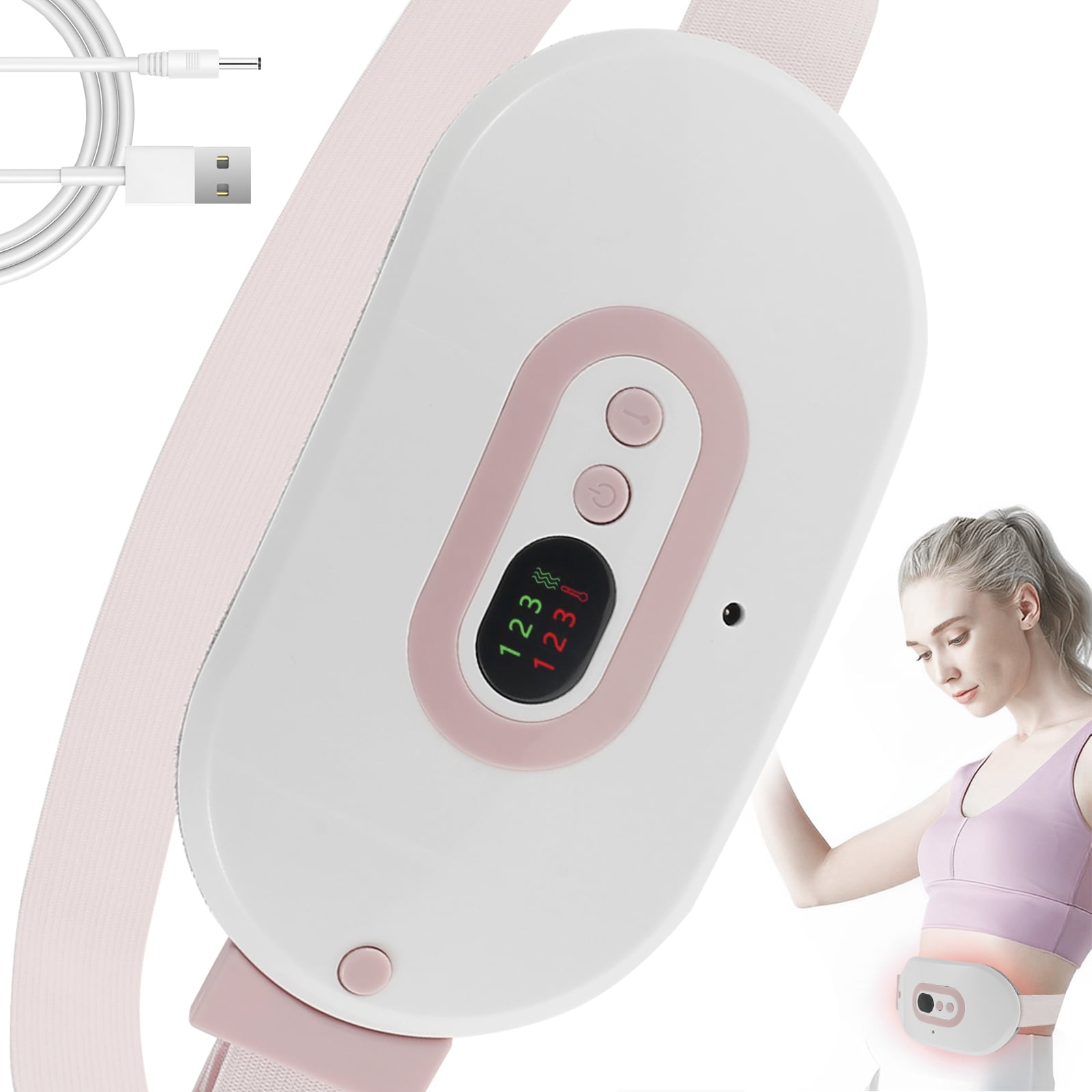 NOLITOY 2pcs Women's Thermal Belt Cramps Relief Menstrual Heating Pad for  Menstrual Cramps Period Simulator Machine for Men Heat Pad for Cramps Mens