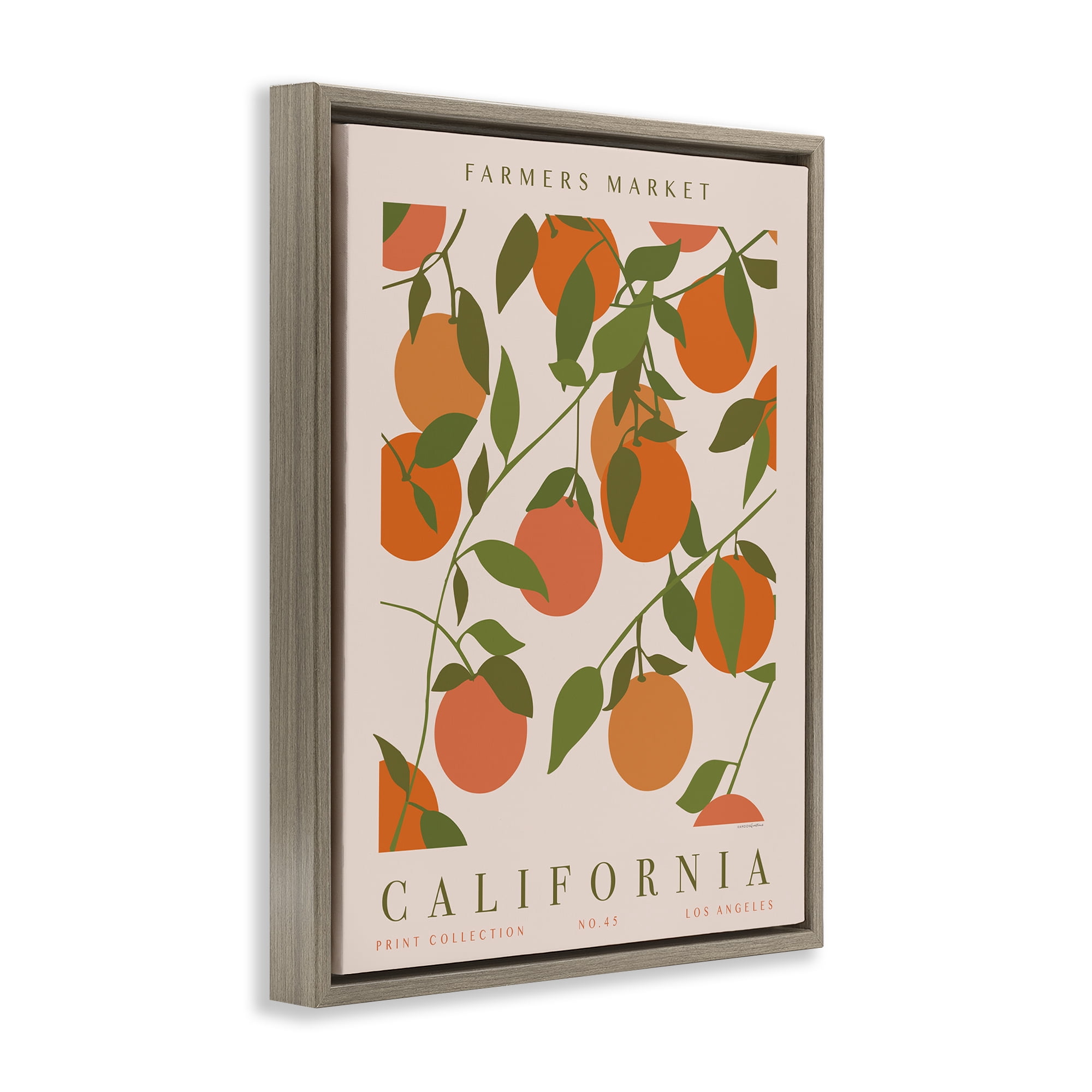 Stupell Industries California Farmers Market Food & Beverage Painting Brown Floater Framed Art Print Wall Art, 17 x 21