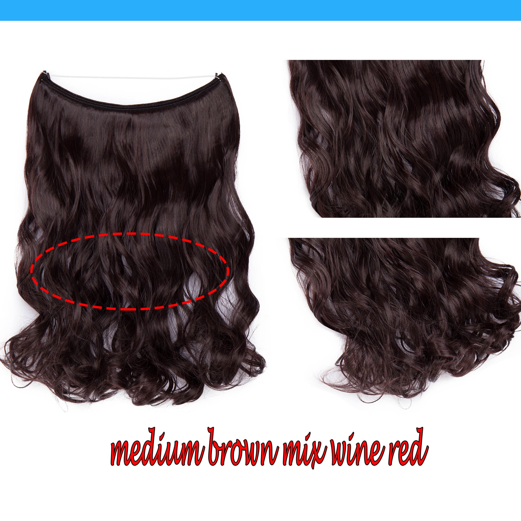 S Noilite 20 Inches Invisible Wire No Clips In Hair Extensions Miracle Secret Fish Line Hairpieces Silky Straight Synthetic Hair Coffee Brown Light Auburn 20 Straight Walmart Com Walmart Com - black braid hair extensions js roblox