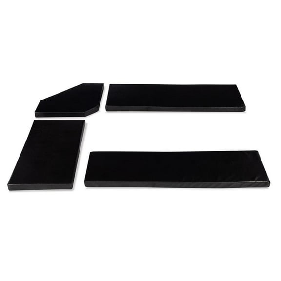 Maklaine Transitional Faux Leather Cushion Set for Nook in Black