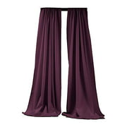 New Creations Fabric & Foam Inc, 2 Panels 5 Feet Wide Polyester Seamless Backdrop Drape Curtain Panel - (Eggplant, 2 Panels 5 Ft Wide x 20 Ft High)