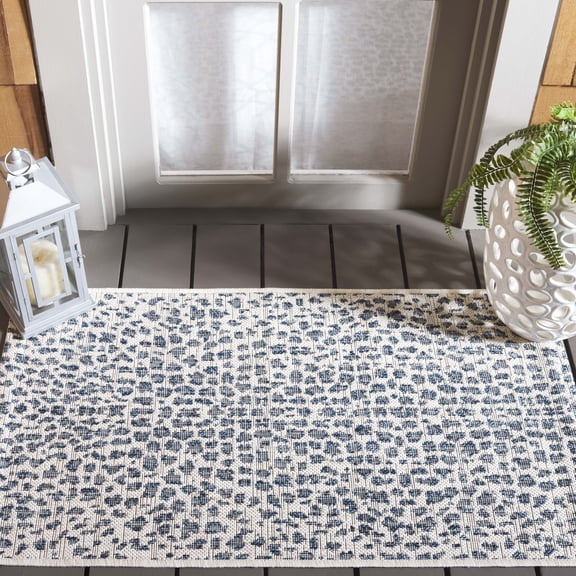 Safavieh Courtyard Karina Animal Indoor/Outdoor Area Rug, Ivory/Navy, 2'7" x 5'