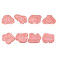 thumbnail image 1 of Juego de moldes para vehículos, 8 piezas, moldes para galletas en relieve con estampado de vehículos, adecuados para fiestas de cumpleaños infantiles, 1 of 5