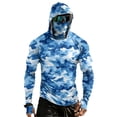 thumbnail image 3 of LTTVQM Mens Hoodies with Face Mask UPF 50+ Sun Protection Camo Long Sleeve Shirts Rash Guard Breathable Running Workout T Shirts Blue L, 3 of 10