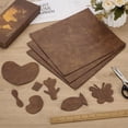 thumbnail image 5 of 4 Pcs Iron on PU Leather Sheet 10.2x11.8inch Saddle Brown Blank Hotfix Leather Patch with Heat Press Transfer Adhesive Laserable Leather Supply for DIY Hat Backpacks Jacket, 5 of 9